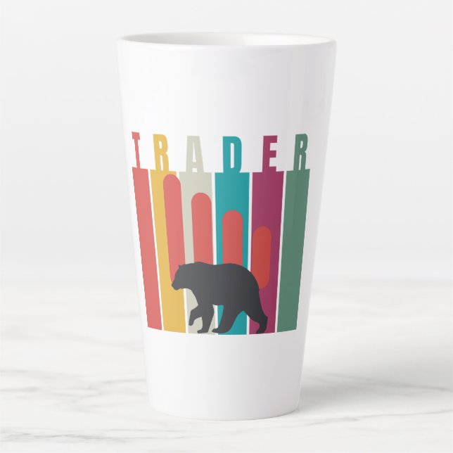 Caneca De Café Latte Mercado baixista | Trader | Design simples (Frente)