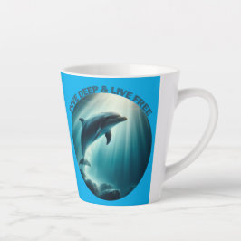 Caneca De Café Latte Mergulhe Dolphin Livre Ao Vivo