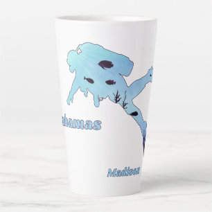 Caneca De Café Latte Mergulho Personalizado Nome & Localização