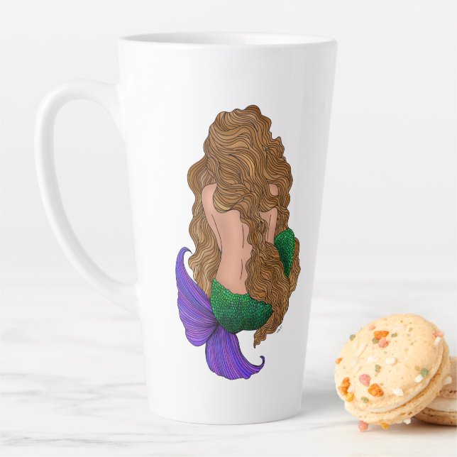 Caneca De Café Latte Mermaid Café Mug (In Situ)