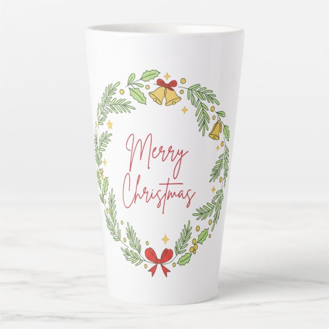 Caneca De Café Latte Merry Christmas (Frente)