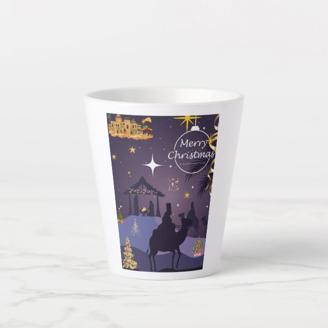 Caneca De Café Latte Merry Christmas (Frente)