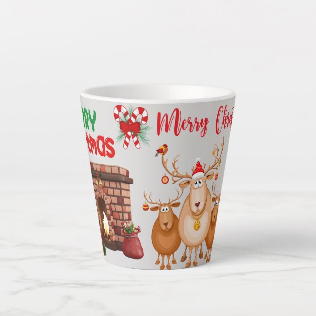 Caneca De Café Latte Merry Christmas  holiday gift (Frente)