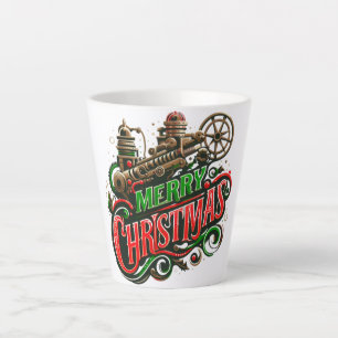 Caneca De Café Latte Merry Christmas steampunk