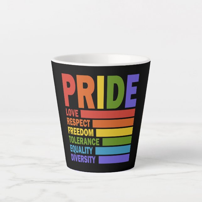 Caneca De Café Latte Mês do Orgulho LGBT (Frente)