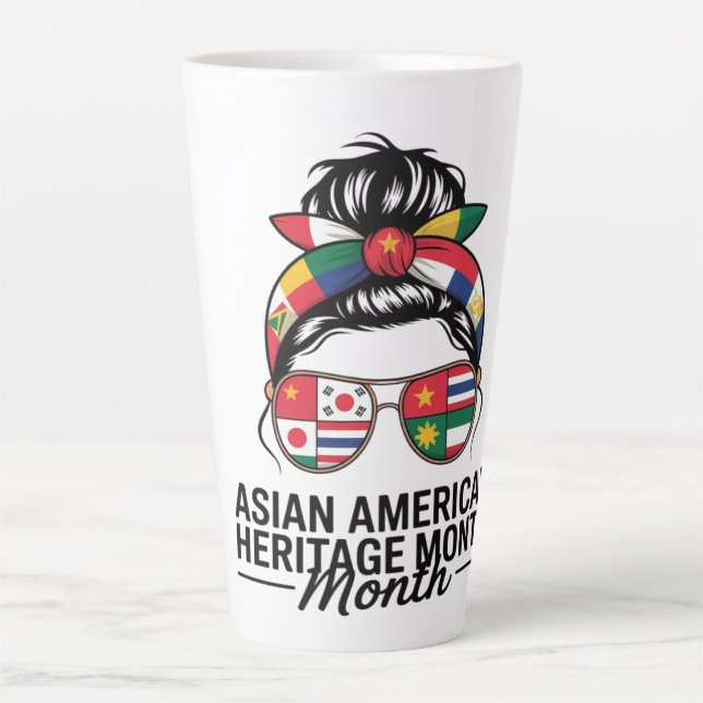 Caneca De Café Latte mês do patrimônio dos ilhéus asiáticos e pacifista (Frente)