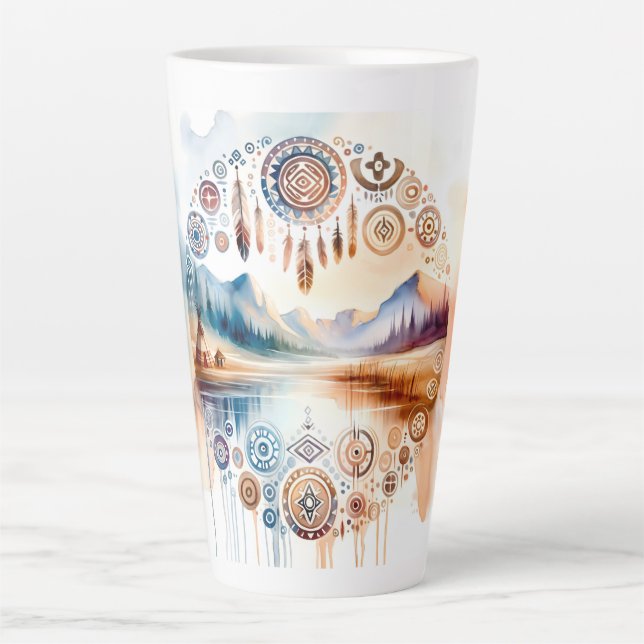 Caneca De Café Latte Mês do Patrimônio Nativo Americano (Frente)