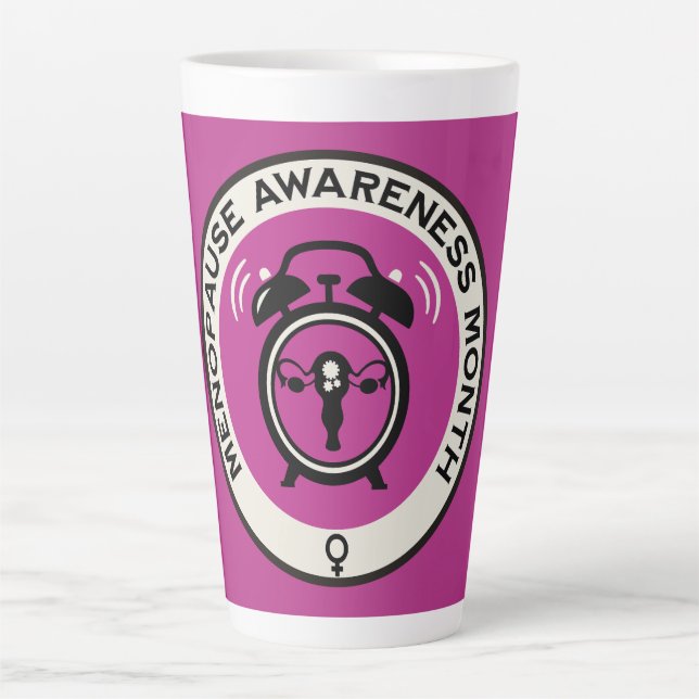 Caneca De Café Latte Mês Mundial da Menopausa (Frente)