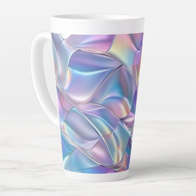 Caneca De Café Latte Metálico Iridescente 6 Geométrico (Ângulo esquerdo)
