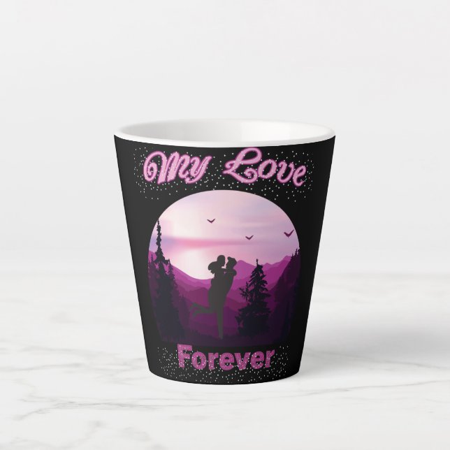 Caneca De Café Latte meu amor para sempre (Frente)