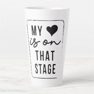 Caneca De Café Latte Meu Coração Está No Palco Dança Mãe Vintage Retro