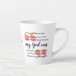 Caneca De Café Latte MEU DEUS PODE Afirmação Cristã Positiva