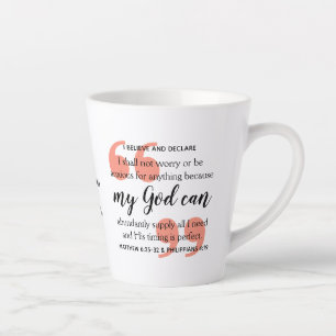 Caneca De Café Latte MEU DEUS PODE Afirmação Cristã Positiva