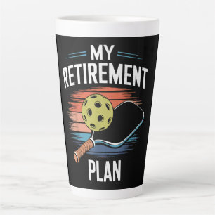 Caneca De Café Latte Meu Jogador de Pickleball do Plano de Aposentadori
