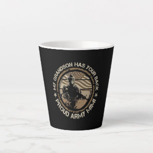 Caneca De Café Latte Meu neto Tem Suas Costas Militares Do Exército De 