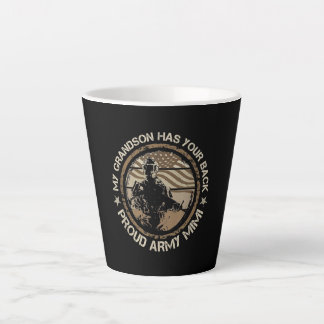 Caneca De Café Latte Meu neto Tem Suas Costas Militares Do Exército De