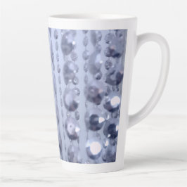 Caneca De Café Latte Miçangas azuis de azul brilhante