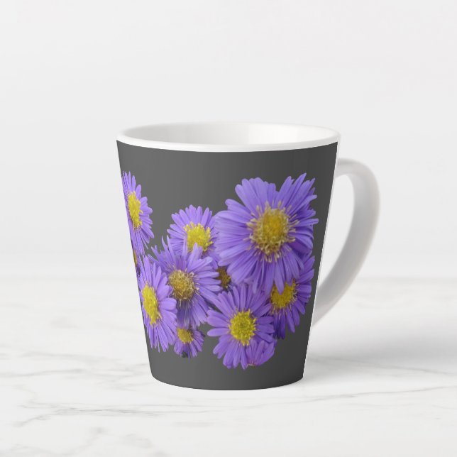 Caneca De Café Latte Michael Daisy Cust. Cinza Latte Mug (Ângulo direito)