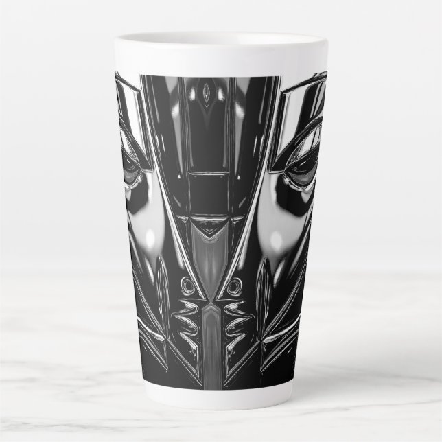Caneca De Café Latte Midnight Metal Portrait (Frente)