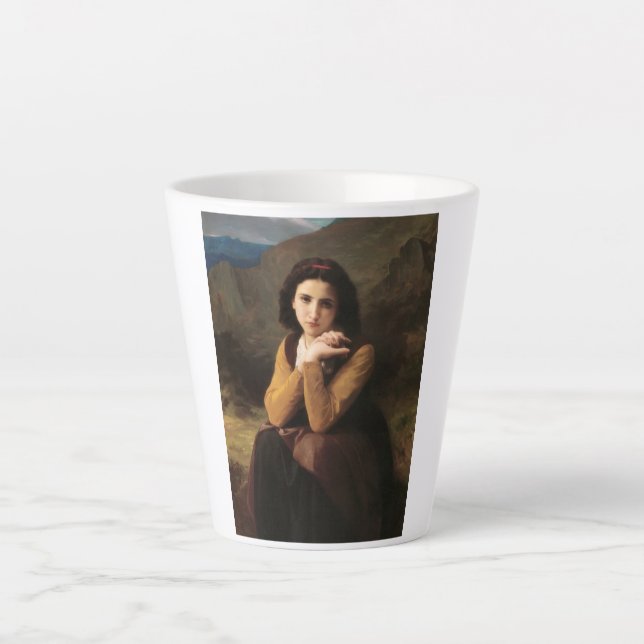 Caneca De Café Latte Mignon Innocence of Adolescent Girl, Bouguereau (Frente)