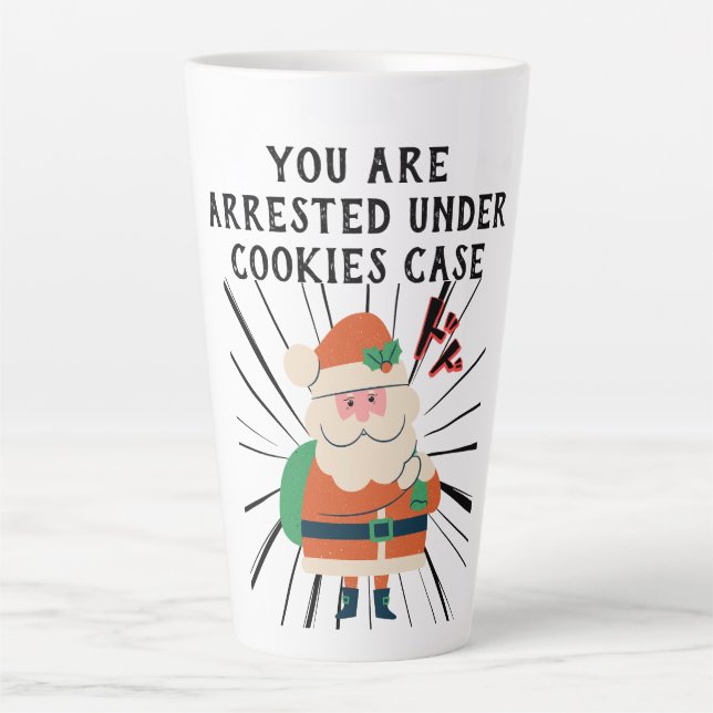 Caneca De Café Latte Mikitiez cookies santaclaus natal (Frente)