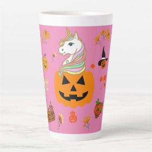 Caneca De Café Latte Mikitiez halloween unicorn assustou outono