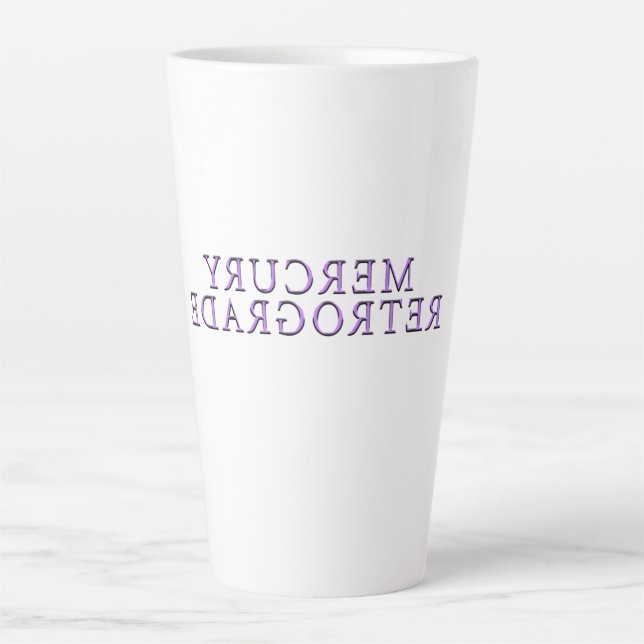 Caneca De Café Latte Mikitiez lavanda mercuryretrograde galaxy astro (Frente)