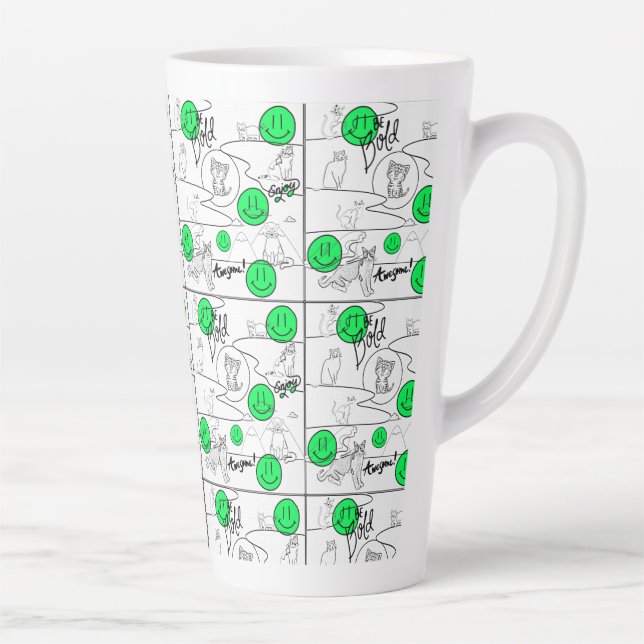 Caneca De Café Latte Mikitiez meow feira de gatos de verão (Direita)