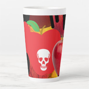 Caneca De Café Latte Mikitiez red skull, tóxica para a maçã vegan, verã