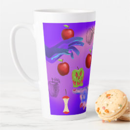 Caneca De Café Latte Mikitiez red skull, tóxica para a maçã vegan, verã