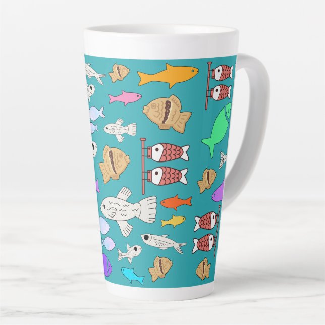 Caneca De Café Latte Mikitiez venus sermaid no verão (Ângulo direito)