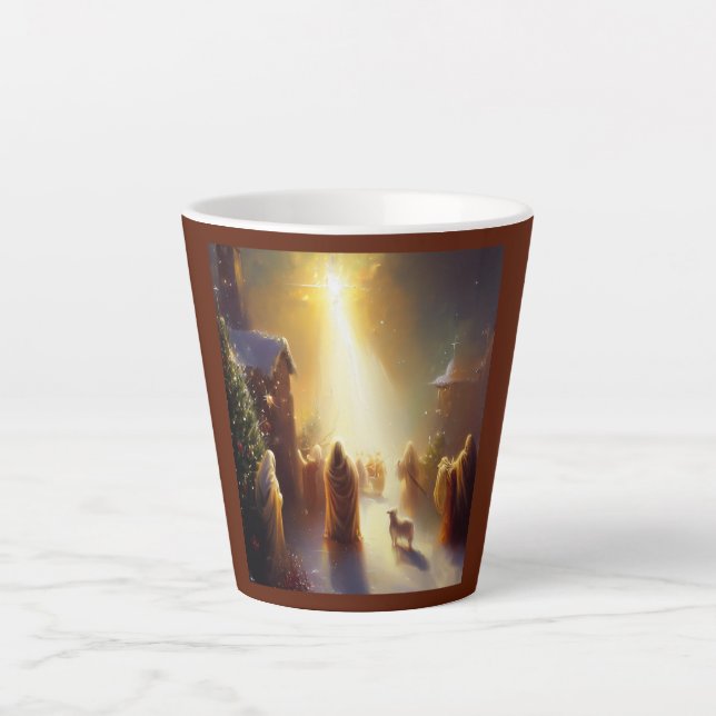Caneca De Café Latte Milagre de Natal 1 (Frente)