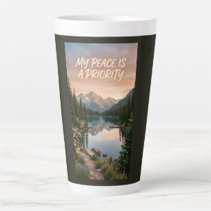 Caneca De Café Latte Minha Paz É Minha Prioridade