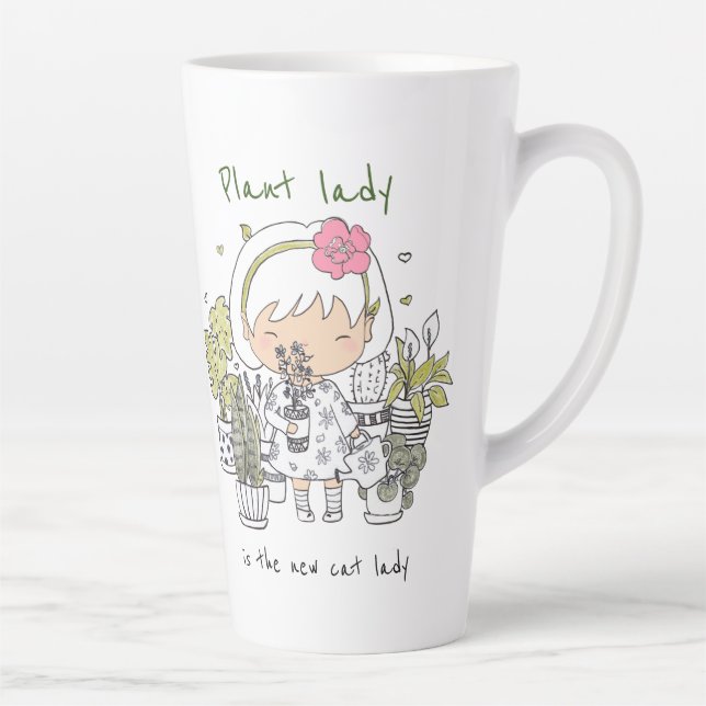 Caneca De Café Latte Minha Senhora de Planta Louca/ Minhas Plantas Me F (Direita)