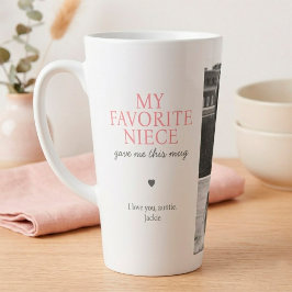 Caneca De Café Latte "Minha Sobrinha Favorita" Colagem de Fotos da Tia