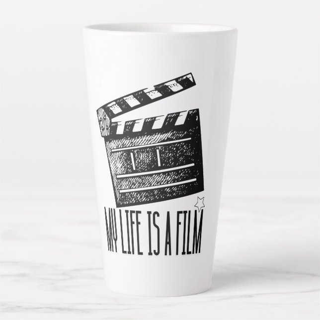 Caneca De Café Latte Minha vida é um Filme (Frente)