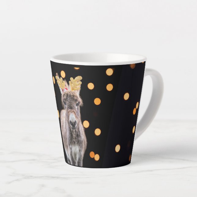 Caneca De Café Latte Mini Donkey Natal Latte Mug (Ângulo direito)