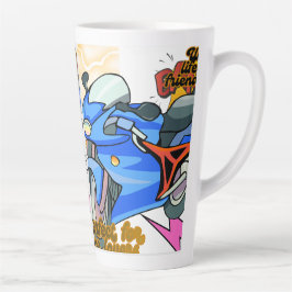 Caneca De Café Latte Minimal Bike Art Graphic