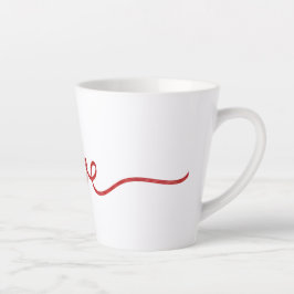 Caneca De Café Latte Minimalist Red Script Love Continuous Line Art Sma