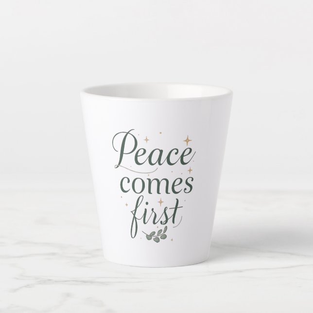 Caneca De Café Latte Minimalist Self Care and Zen Saying (Frente)
