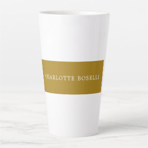Caneca De Café Latte Minimalista Clássico Profissional Cor Dourada
