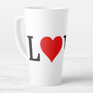Caneca De Café Latte Minimalista Elegante do Coração do AMOR Clássico