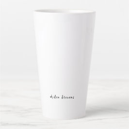 Caneca De Café Latte Minimalista simples de preto e branco na moda