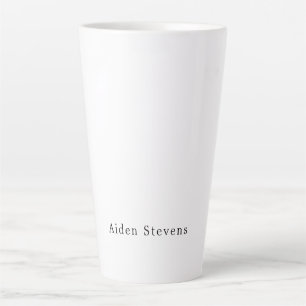 Caneca De Café Latte Minimalista simples de preto e branco na moda