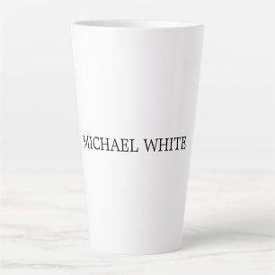 Caneca De Café Latte Minimalista simples preto e branco