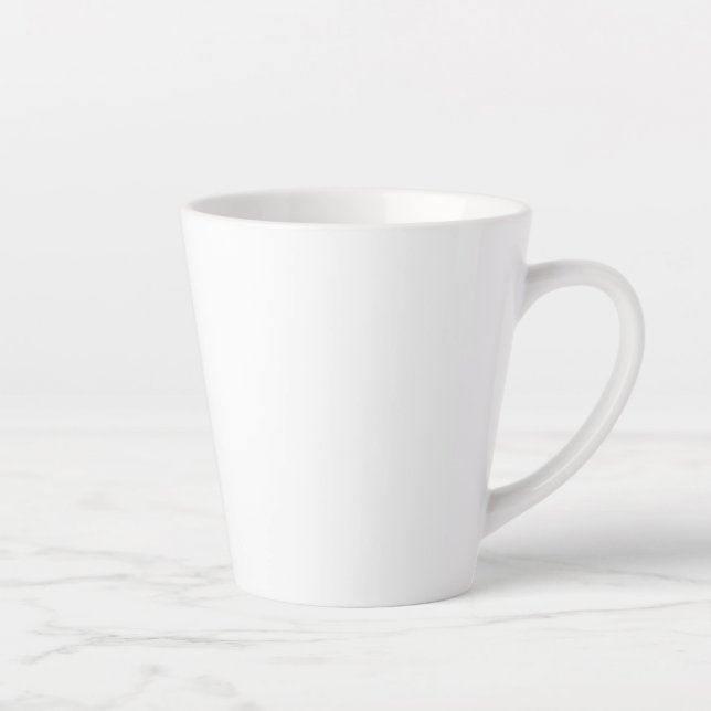 Caneca De Café Latte Mínimo de Lata Branca - Personalizável (Direita)