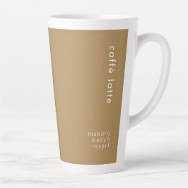 Caneca De Café Latte Mínimo de Texto Personalizado Alta Lateral