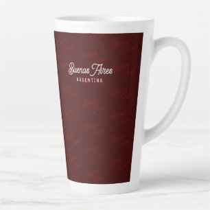 Caneca De Café Latte Mínimo, Elegante, Padrão Buenos Aires, Argentina