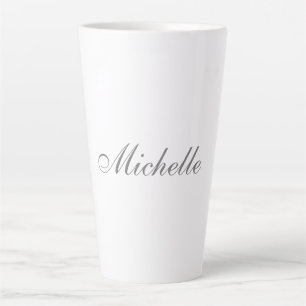 Caneca De Café Latte Mínimo Simples Clássico de Manuscrito Chic
