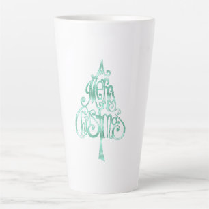Caneca De Café Latte Mint Green Glam Christmas